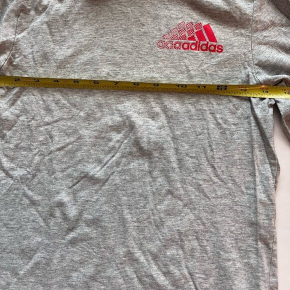 Adidas Boys' Rainbow Sleeve Long Sleeve Hooded Tee - Gray - Size M (10/12) - Picture 5 of 6